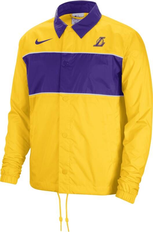 Nike Los Angeles Lakers Courtside Licht NBA-herenjack met drukknoopsluiting Geel
