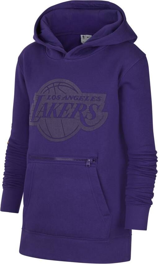 Nike Los Angeles Lakers Courtside NBA-hoodie van fleece voor kids Paars
