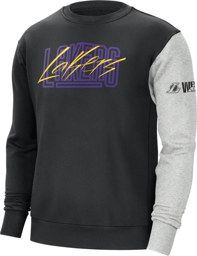 Nike Los Angeles Lakers Courtside NBA-sweatshirt van fleece voor heren Zwart