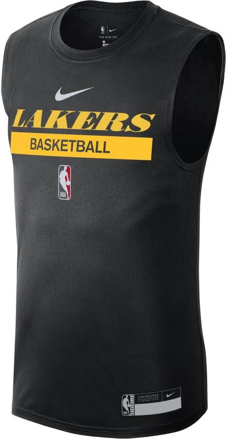 Nike Los Angeles Lakers Dri-FIT Practice NBA-herenshirt zonder mouwen Zwart