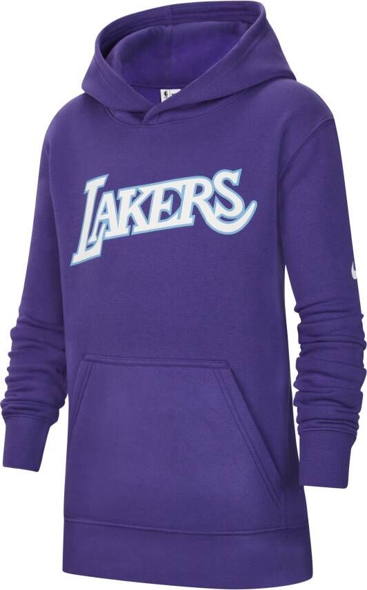 Nike Los Angeles Lakers Essential NBA-hoodie van fleece voor kids Paars