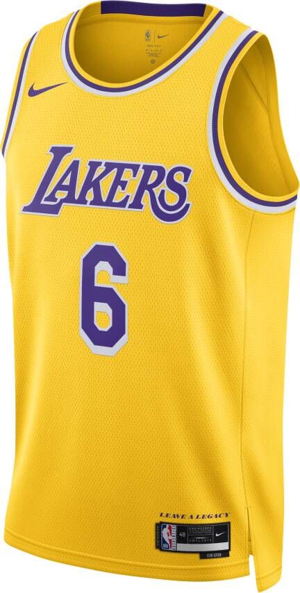 Nike Los Angeles Lakers Icon Edition 2022 23 Dri-FIT Swingman NBA-jersey voor heren Geel