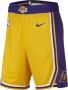 Nike Los Angeles Lakers Icon Edition Swingman NBA-herenshorts Geel - Thumbnail 1
