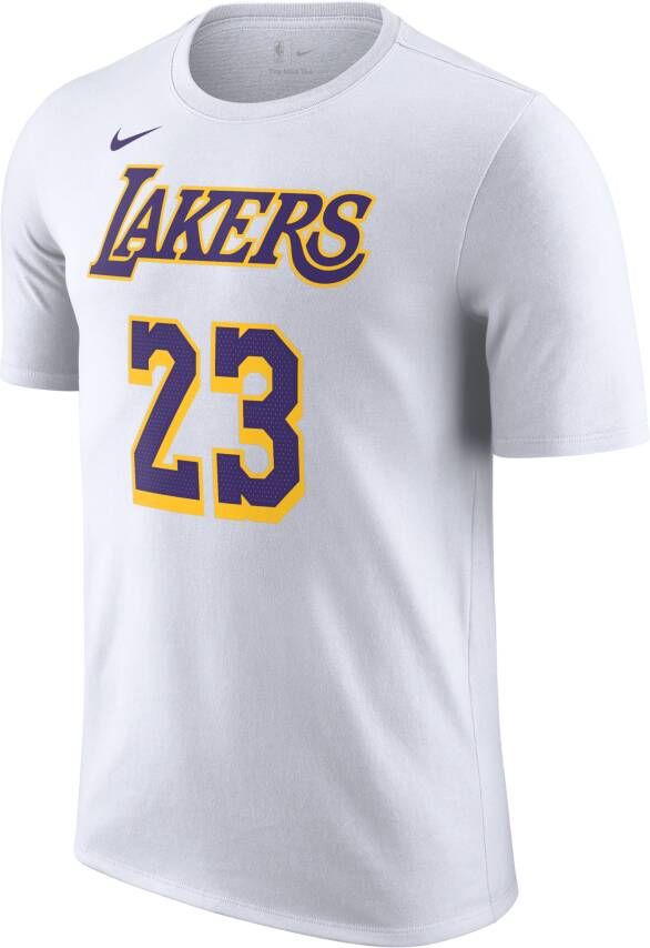 Nike L James LA Lakers Wit Basketbalshirt Heren