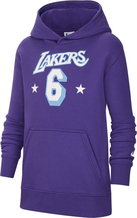 Nike Los Angeles Lakers NBA-hoodie van fleece voor kids Paars