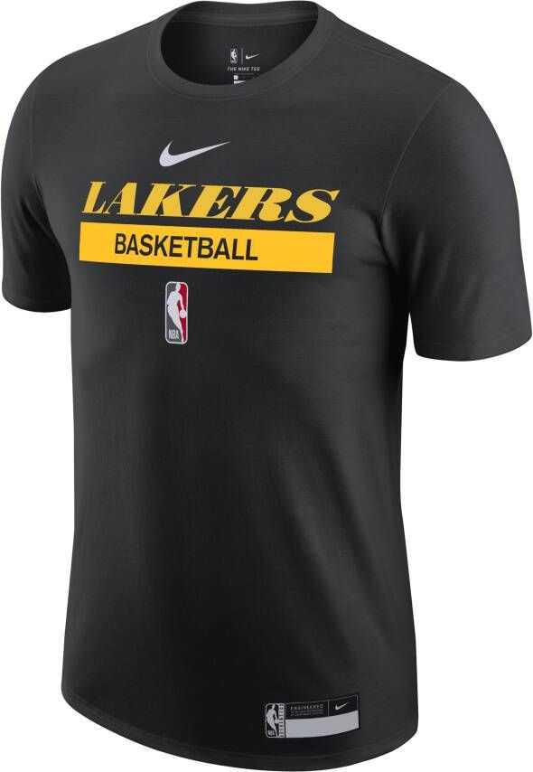 Nike Los Angeles Lakers NBA-trainingsshirt met Dri-FIT voor heren Zwart