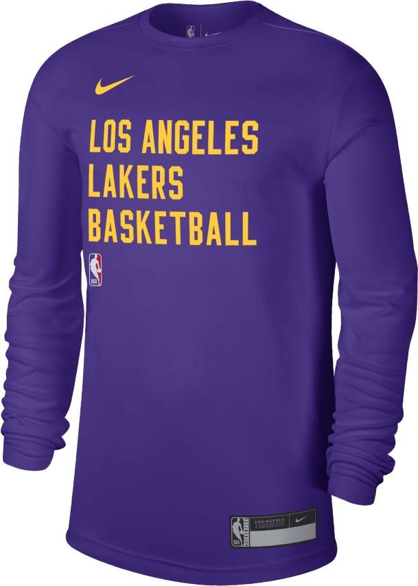 Nike Los Angeles Lakers Practice Dri-FIT NBA herenshirt met lange mouwen Paars