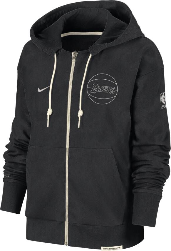 Nike Los Angeles Lakers Standard Issue Dri-FIT hoodie met rits over de hele lengte voor heren Zwart