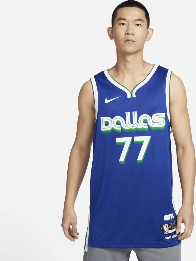 Nike Luka Dončić Dallas Mavericks City Edition Swingman NBA-jersey met Dri-FIT Blauw