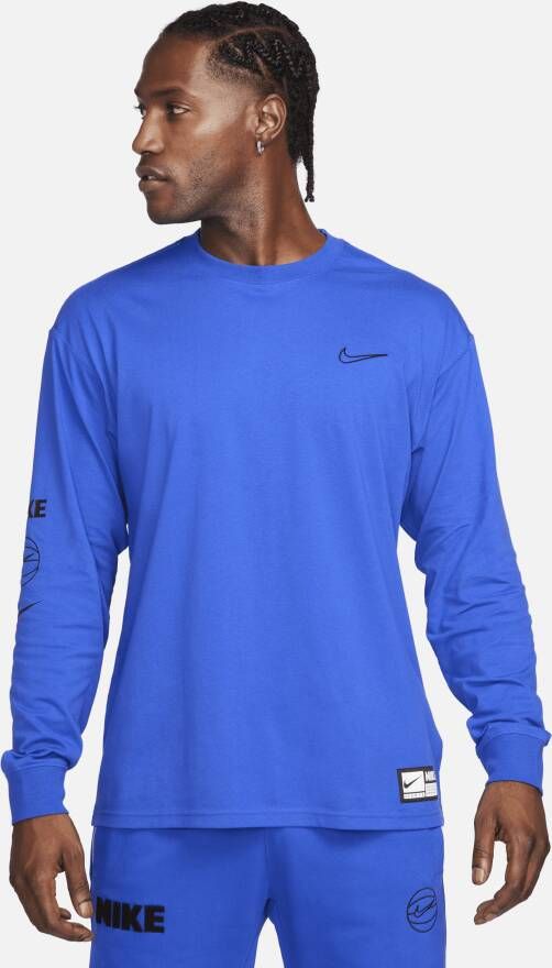 Nike Max90 basketbalshirt met lange mouwen voor heren Blauw