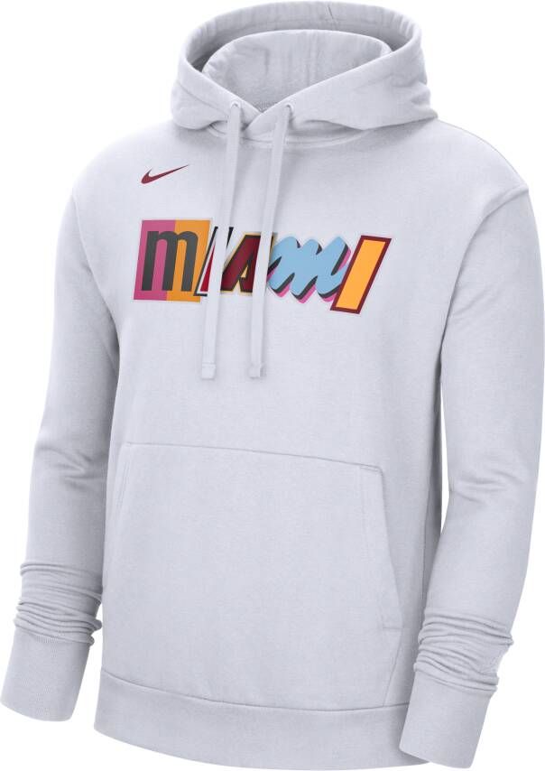 Nike Miami Heat City Edition NBA-fleecehoodie voor heren Wit