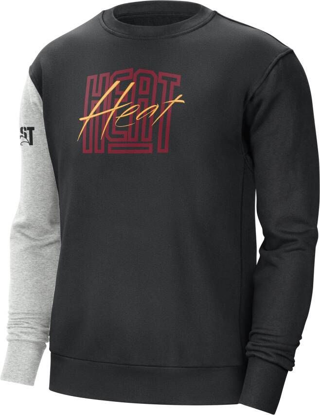 Nike Miami Heat Courtside NBA-sweatshirt van fleece voor heren Zwart