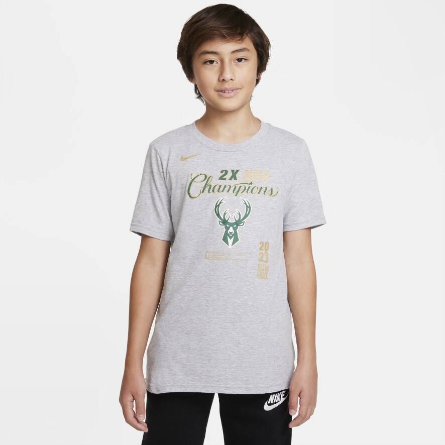 Nike Milwaukee Bucks NBA-shirt voor kids Grijs