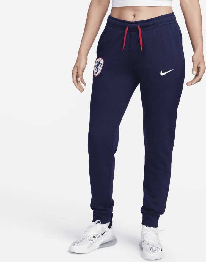 Nike Nederland Club Fleece damesbroek met halfhoge taille Blauw