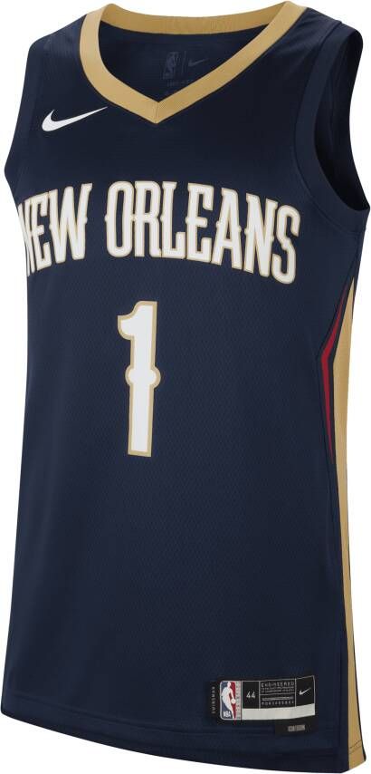 Nike New Orleans Pelicans Icon Edition 2022 23 Dri-FIT Swingman NBA-jersey voor heren Blauw