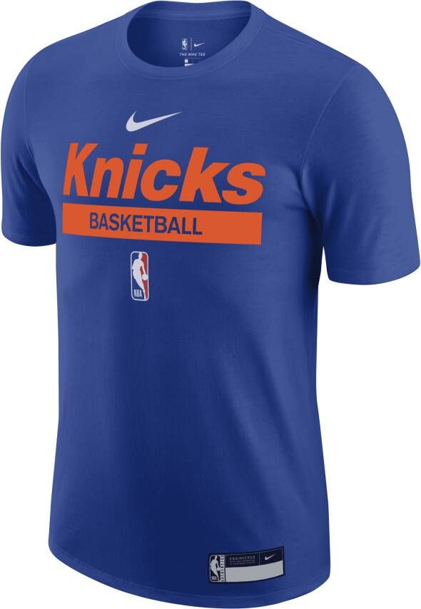 Nike New York Knicks NBA-trainingsshirt met Dri-FIT voor heren Blauw
