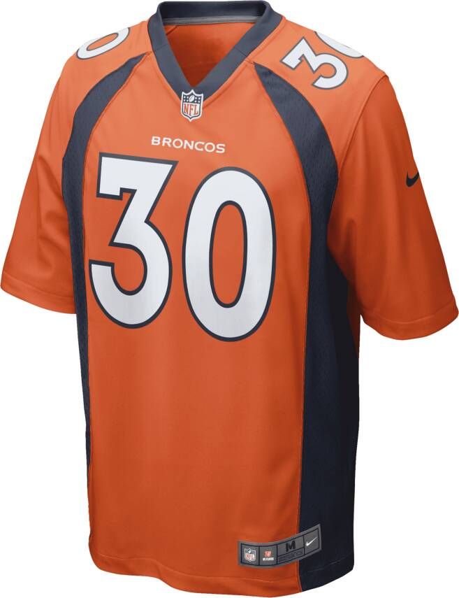 Nike NFL Denver Broncos (Phillip Lindsay) American-football-wedstrijdjersey voor heren Oranje