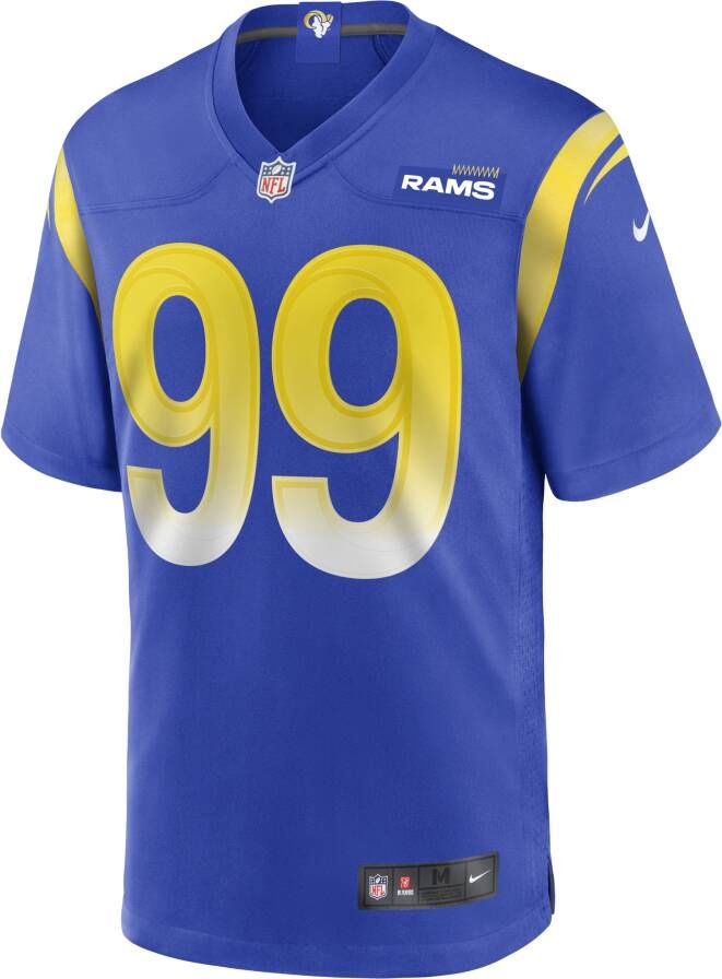 Nike NFL Los Angeles Rams (Aaron Donald) American football-wedstrijdjersey voor heren Blauw