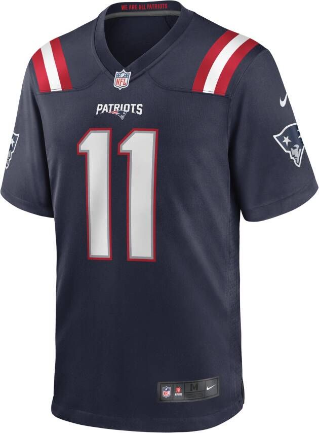 Nike NFL New England Patriots (Julian Edelman) American-football-wedstrijdjersey voor heren Blauw