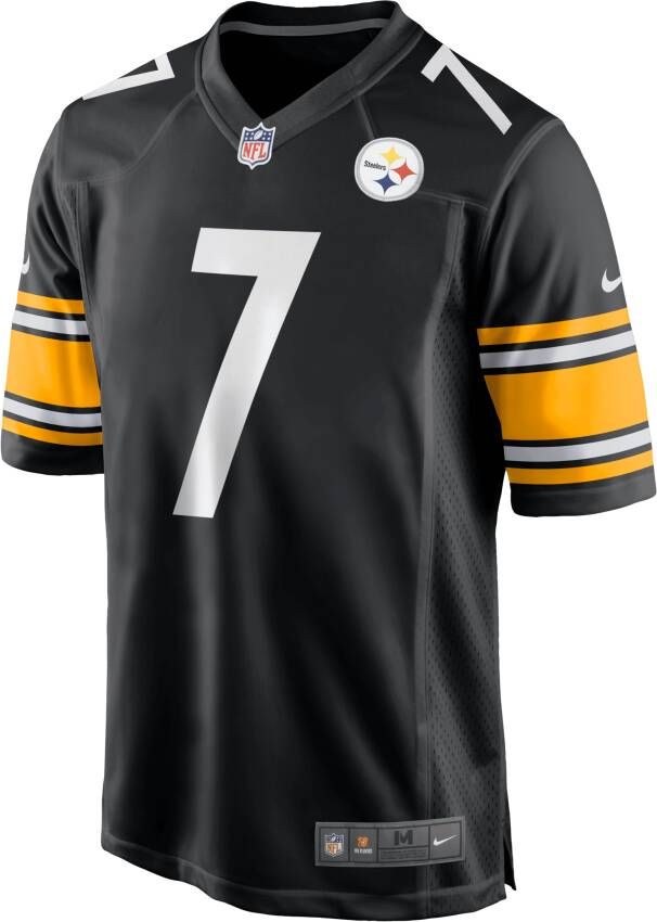 Nike NFL Pittsburgh Steelers (Ben Roethlisberger) American-football-wedstrijdjersey voor heren Zwart