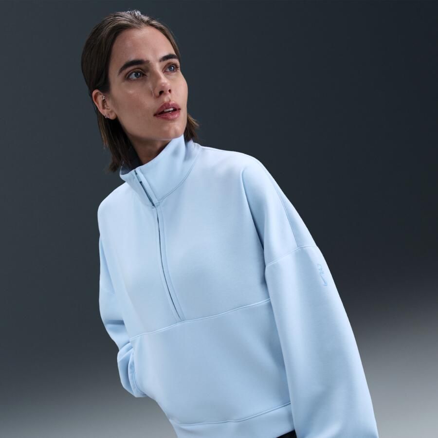 Nike 24.7 ImpossiblySoft Dri-FIT oversized damestop met halflange rits Blauw - Foto 4