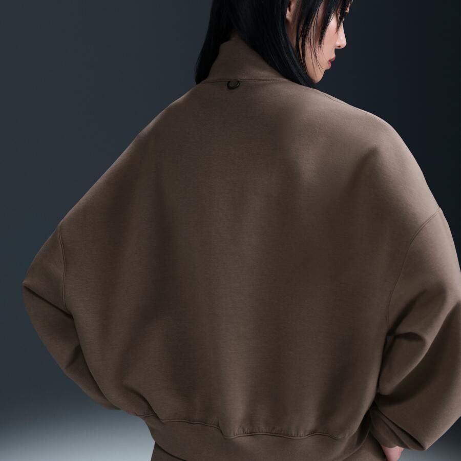 Nike 24.7 ImpossiblySoft Dri-FIT oversized damestop met halflange rits Bruin - Foto 4