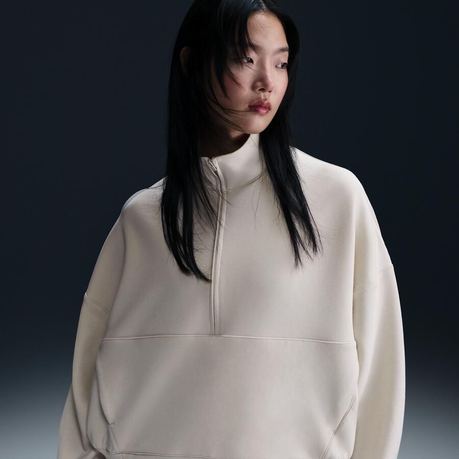 Nike 24.7 ImpossiblySoft Dri-FIT oversized damestop met halflange rits Bruin - Foto 3