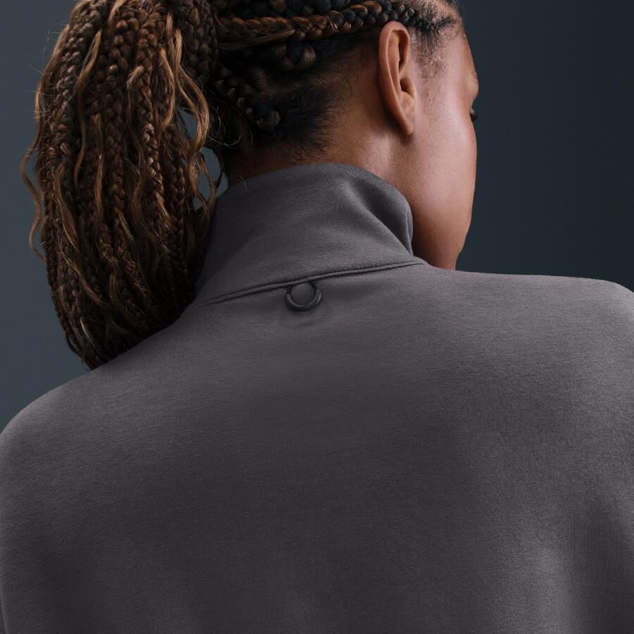 Nike 24.7 ImpossiblySoft Dri-FIT oversized damestop met halflange rits Grijs