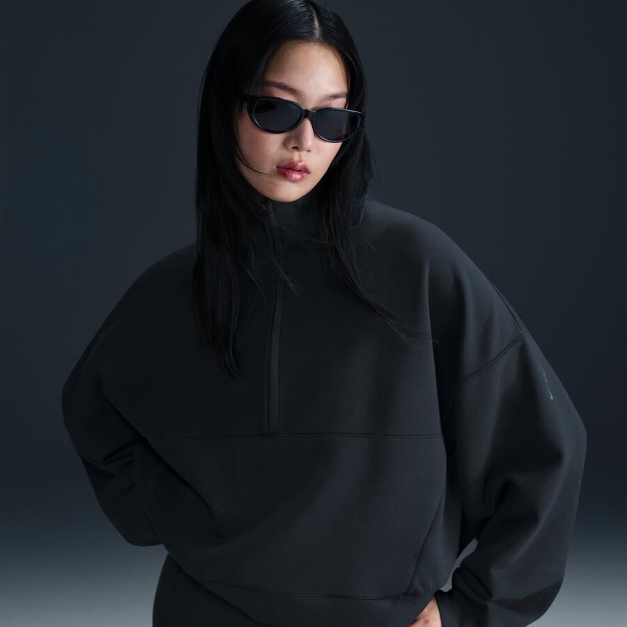 Nike 24.7 ImpossiblySoft Dri-FIT oversized damestop met halflange rits Zwart - Foto 3