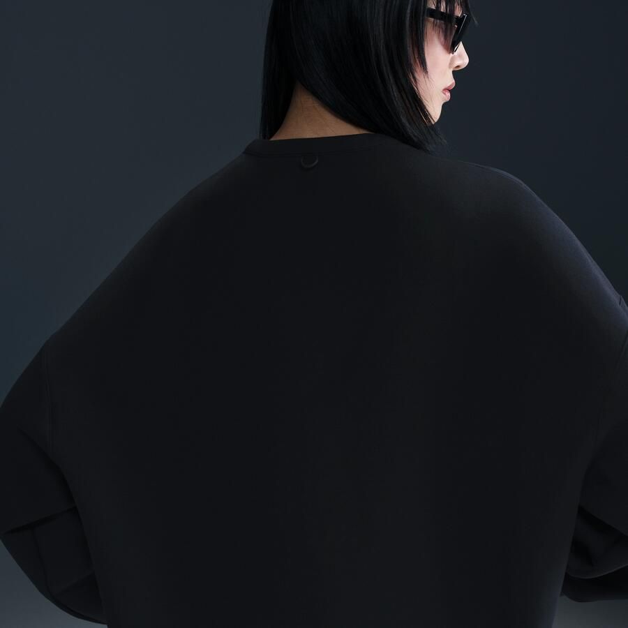 Nike 24.7 ImpossiblySoft Dri-FIT oversized damestop met ronde hals Zwart