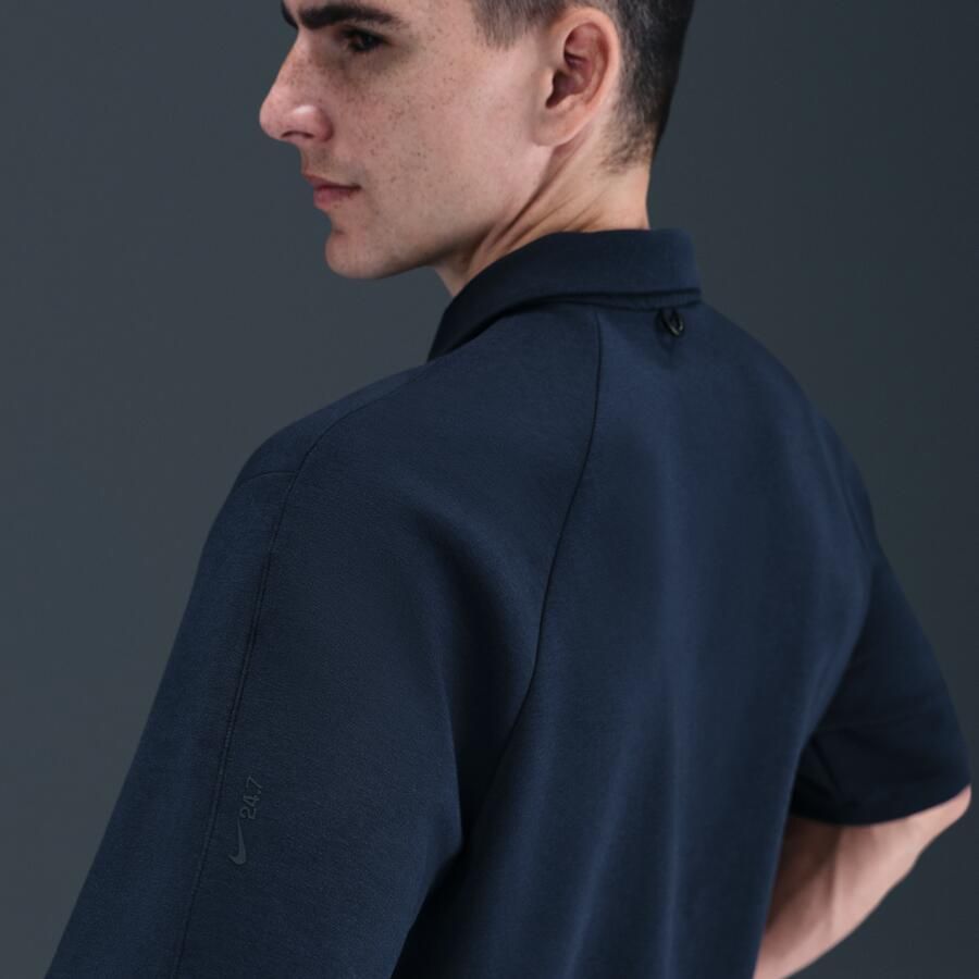 Nike 24.7 ImpossiblySoft Dri-FIT polo met korte rits voor heren Blauw
