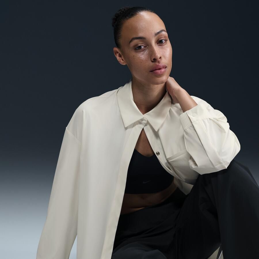 Nike 24.7 PerfectStretch Dri-FIT oversized damestop met lange mouwen Wit