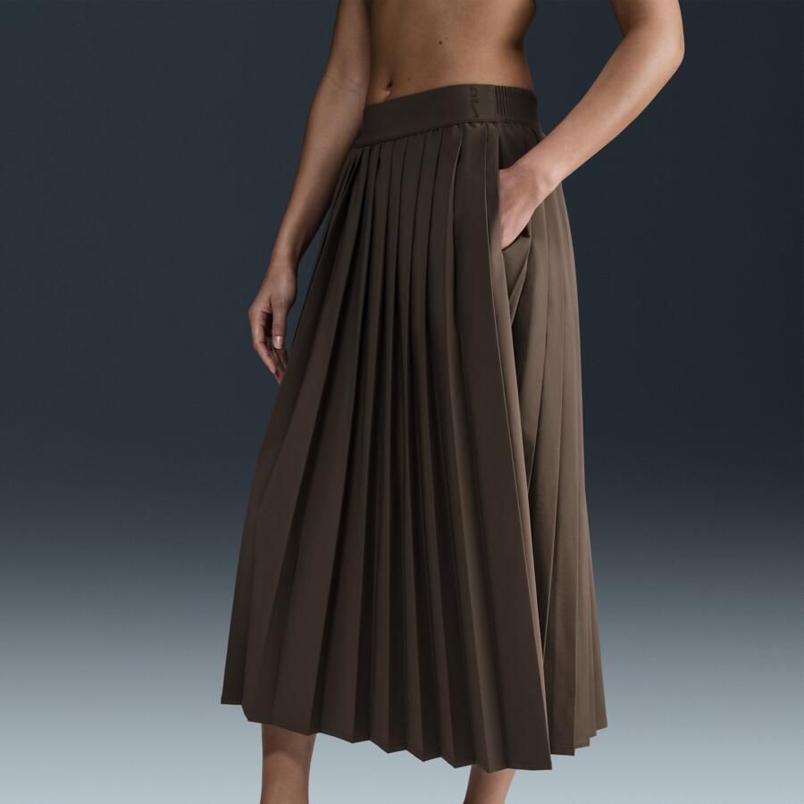 Nike 24.7 PerfectStretch Dri-FIT rok met plooien Bruin - Foto 3