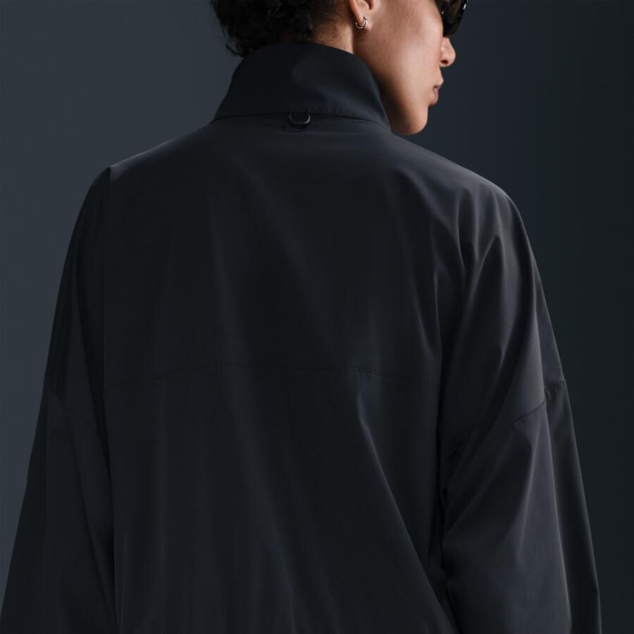 Nike 24.7 PerfectStretch oversized damesjack met Dri-FIT en rits over de hele lengte Zwart