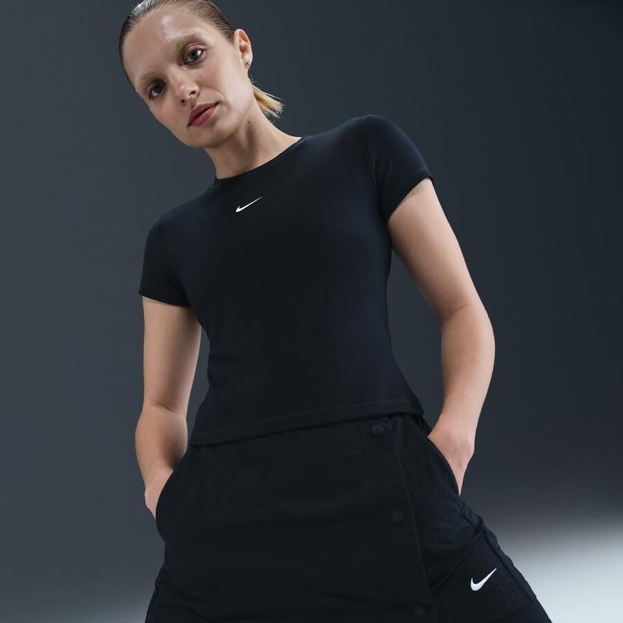Nike aansluitend cropped top voor dames Zwart - Foto 3