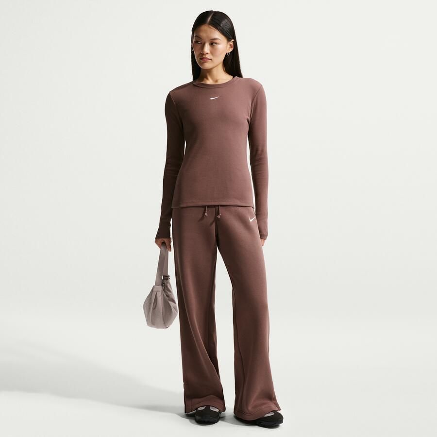 Nike aansluitend geribd T-shirt met lange mouwen voor dames Paars - Foto 2