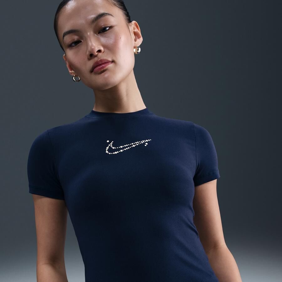 Nike aansluitend kort T-shirt voor dames Blauw - Foto 4
