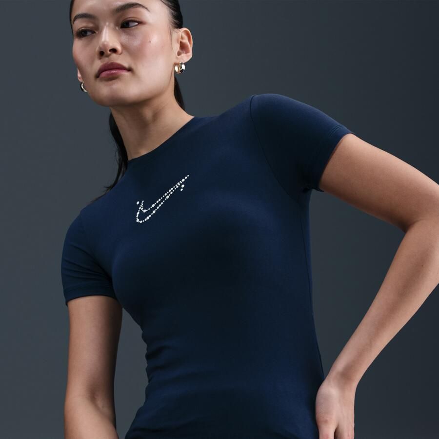 Nike aansluitend kort T-shirt voor dames Blauw - Foto 2