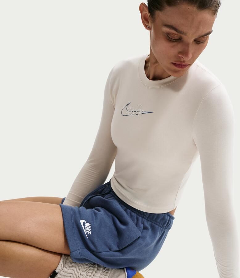 Nike aansluitend T-shirt met lange mouwen voor dames Bruin - Foto 2