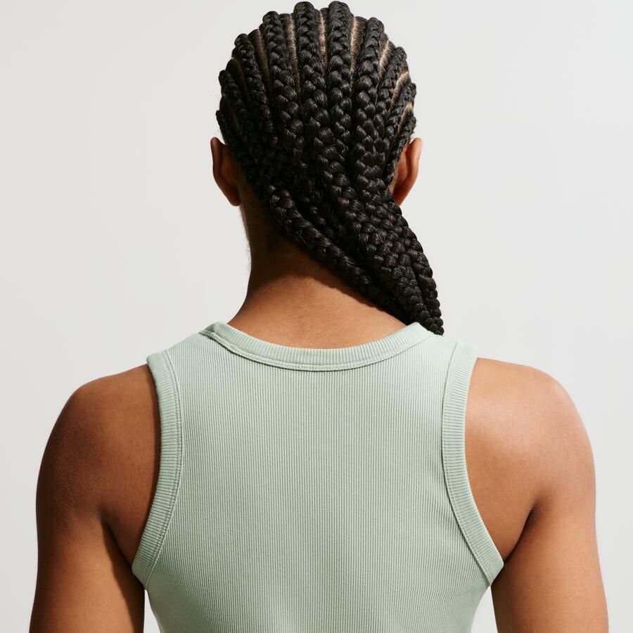 Nike aansluitende geribde tanktop voor dames Groen - Foto 2