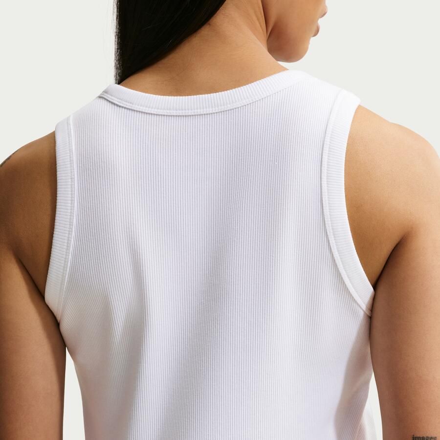 Nike aansluitende geribde tanktop voor Wit - Foto 2