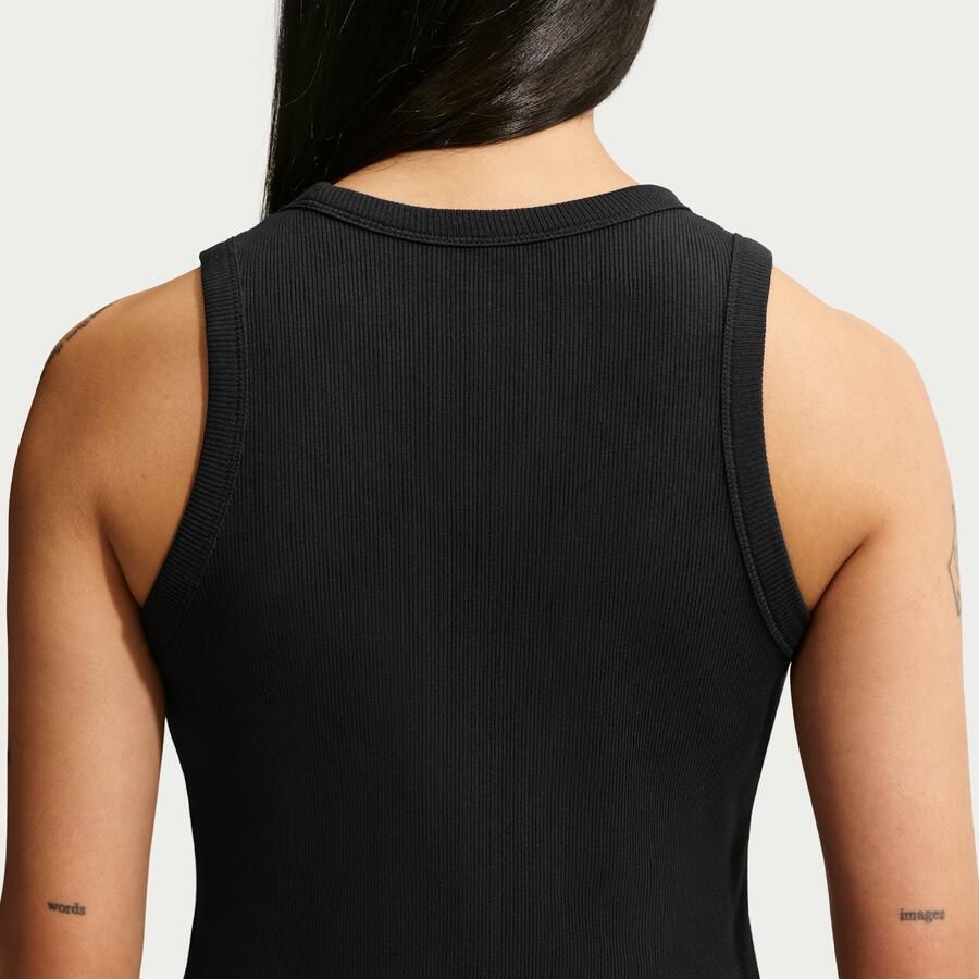 Nike aansluitende geribde tanktop voor dames Zwart - Foto 2
