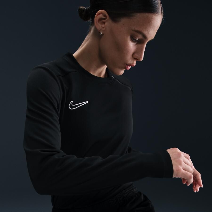 Nike Academy Dri-FIT voetbaltop met ronde hals en lange mouwen voor dames Zwart