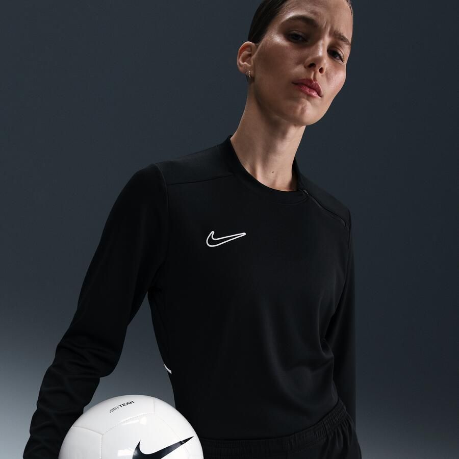 Nike Academy Dri-FIT voetbaltop met ronde hals en lange mouwen voor dames Zwart - Foto 3