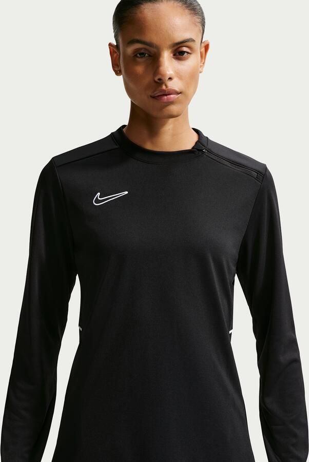 Nike Academy Dri-FIT voetbaltop met ronde hals en lange mouwen voor dames Zwart