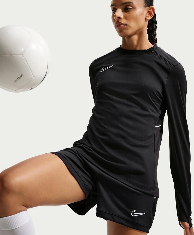 Nike Academy Dri-FIT voetbaltop met ronde hals en lange mouwen voor dames Zwart - Foto 4