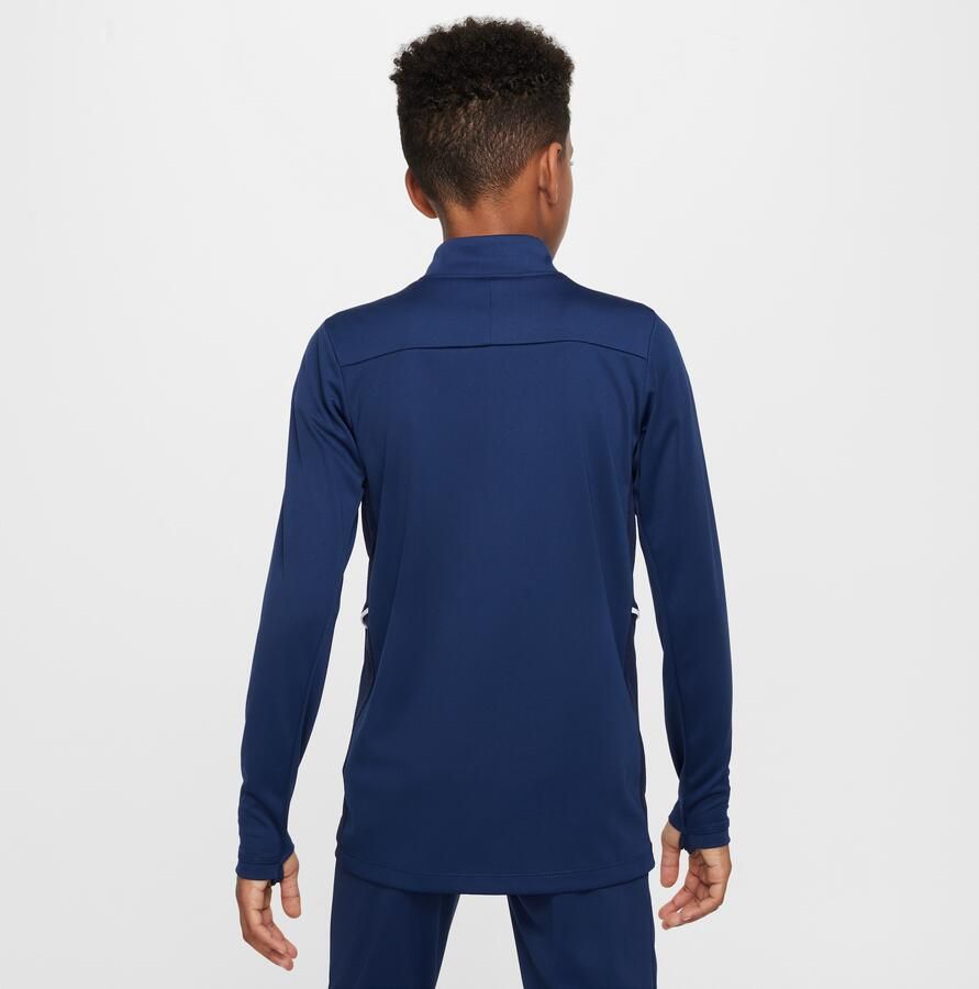 Nike Academy voetbaltrainingstop met Dri-FIT lange mouwen en korte rits voor kids Blauw - Foto 4