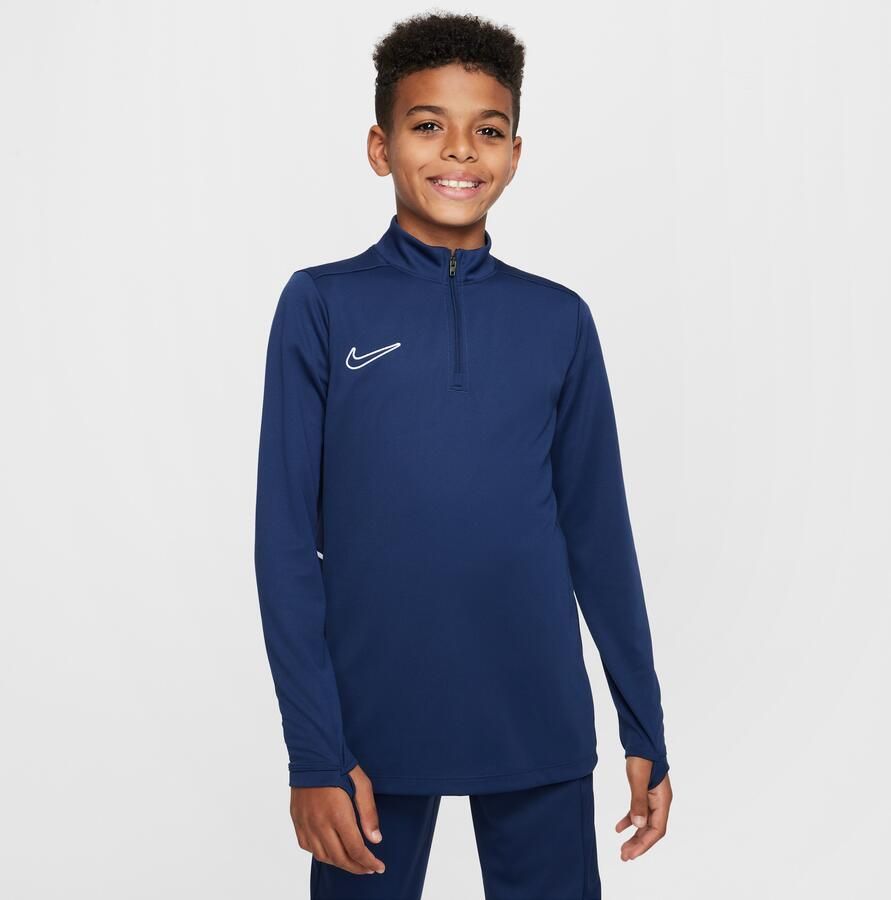 Nike Academy voetbaltrainingstop met Dri-FIT lange mouwen en korte rits voor kids Blauw - Foto 3