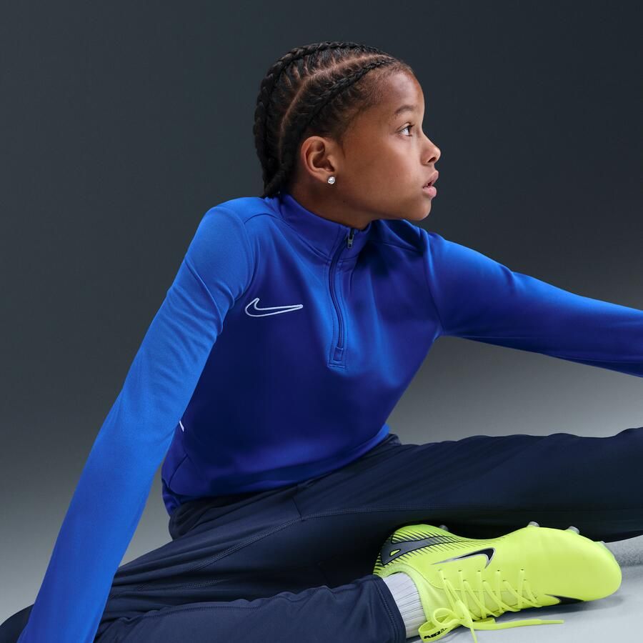 Nike Academy voetbaltrainingstop met Dri-FIT lange mouwen en korte rits voor kids Blauw - Foto 2