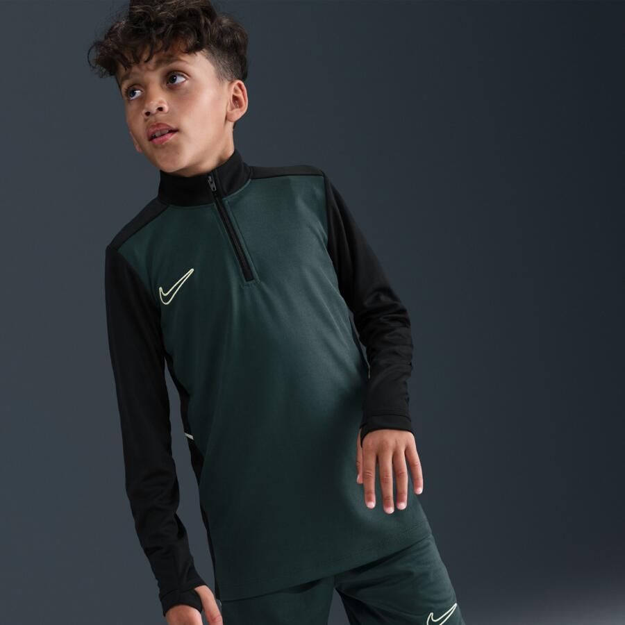 Nike Academy voetbaltrainingstop met Dri-FIT lange mouwen en korte rits voor kids Groen - Foto 2